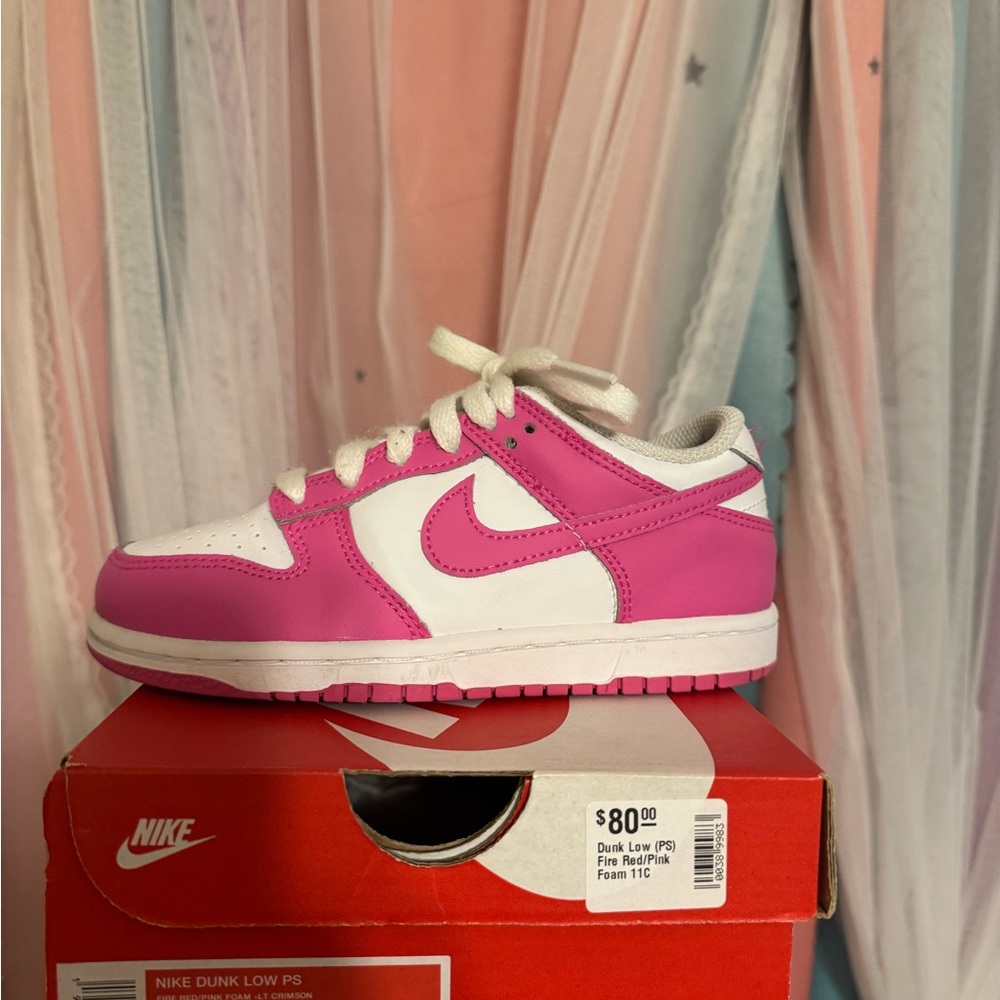 Nike Dunk Low Pink and White Shoes